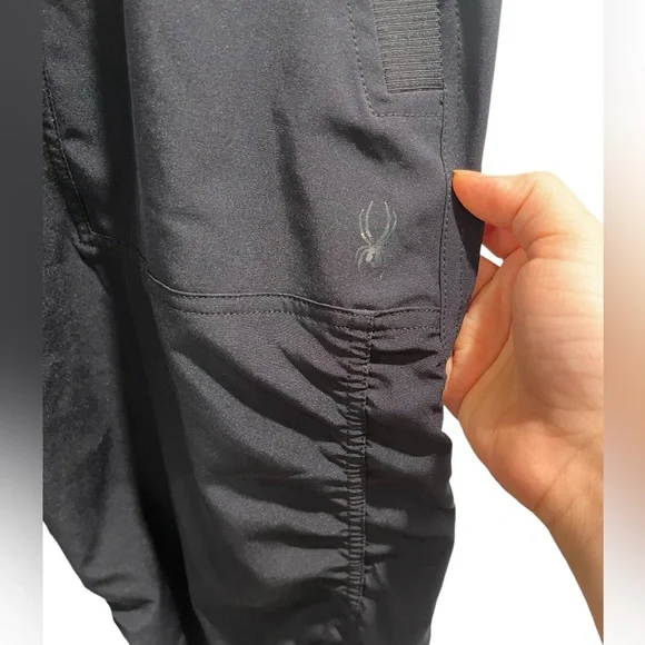 SPYDER WOMEN’s Active Capri Lightweight Pants Drawstring Pockets Size L Black - Picture 6 of 14